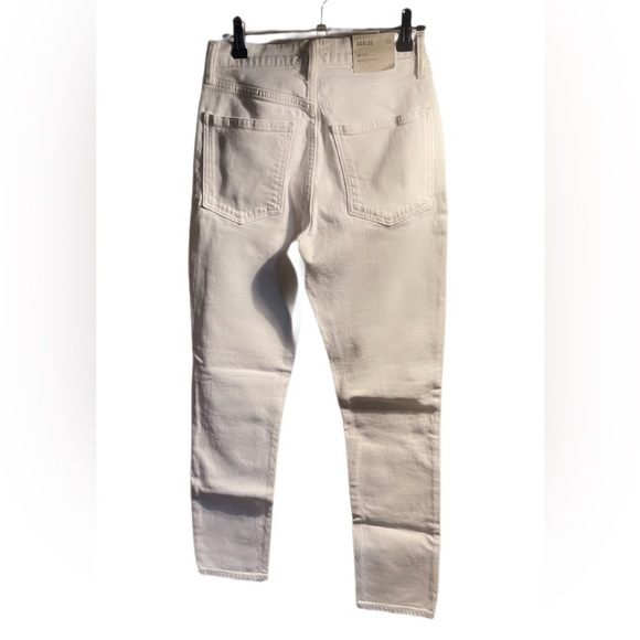 NWT AGOLDE Willow Mid rise Crop Stretch 5 Pocket Trendy stylish white jeans 25 - Picture 3 of 5